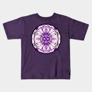 White/Purple Paint Pour Pattern Kids T-Shirt